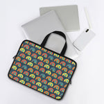 Camping Van Pattern Print Laptop Sleeve With Handle