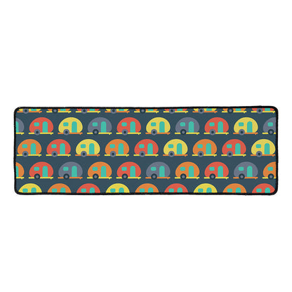 Camping Van Pattern Print Long Kitchen Mat