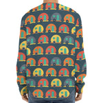 Camping Van Pattern Print Long Sleeve Baseball Jersey