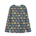 Camping Van Pattern Print Long Sleeve Short Coat