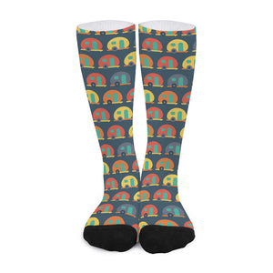 Camping Van Pattern Print Long Socks