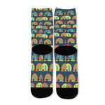 Camping Van Pattern Print Long Socks