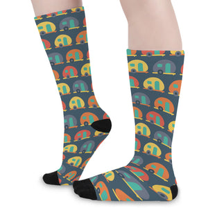 Camping Van Pattern Print Long Socks