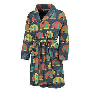 Camping Van Pattern Print Men's Bathrobe