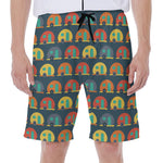 Camping Van Pattern Print Men's Beach Shorts