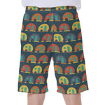 Camping Van Pattern Print Men's Beach Shorts