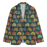 Camping Van Pattern Print Men's Blazer