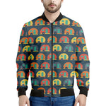 Camping Van Pattern Print Men's Bomber Jacket