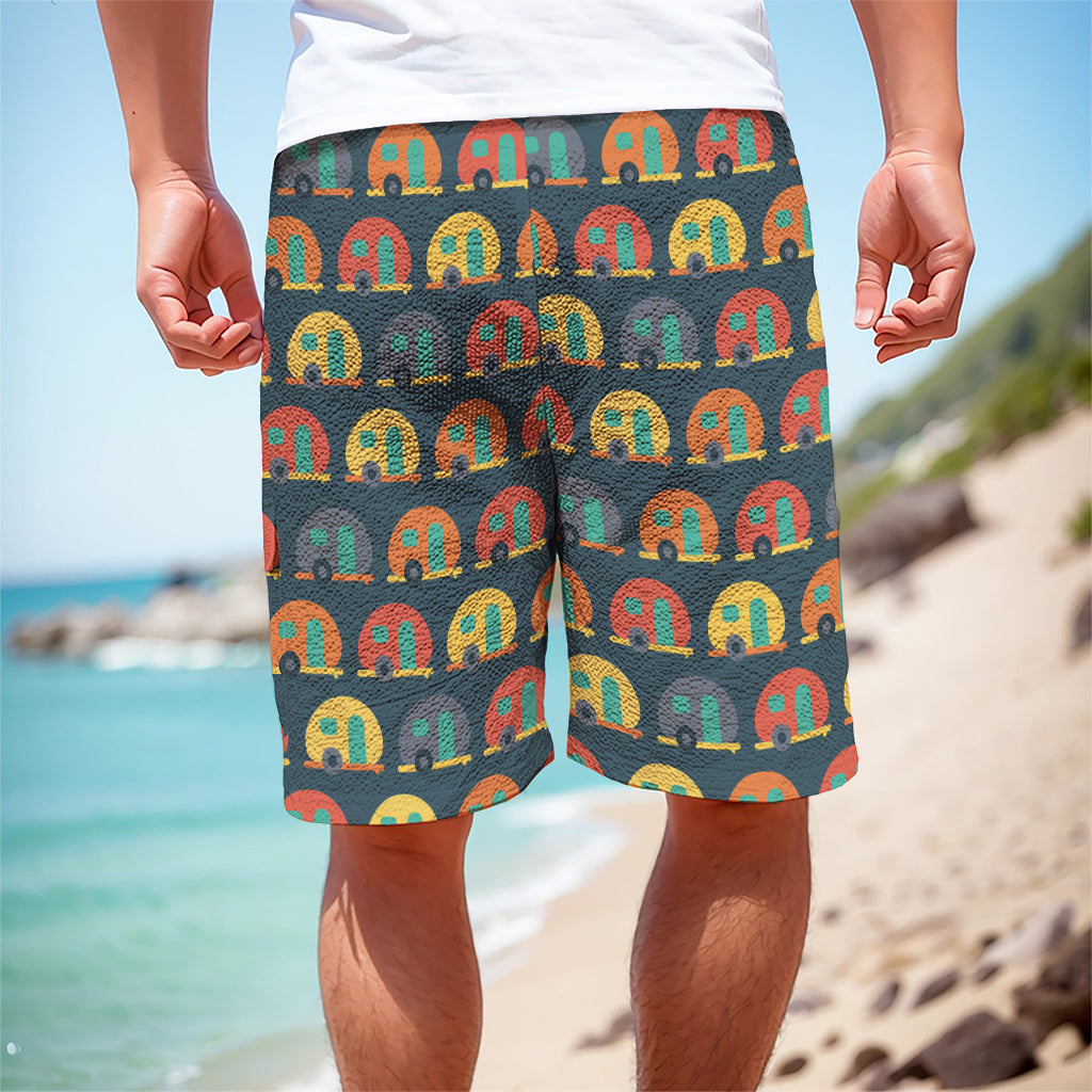 Camping Van Pattern Print Men's Cargo Shorts