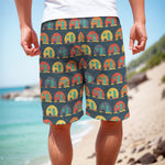 Camping Van Pattern Print Men's Cargo Shorts