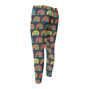 Camping Van Pattern Print Men's Compression Pants