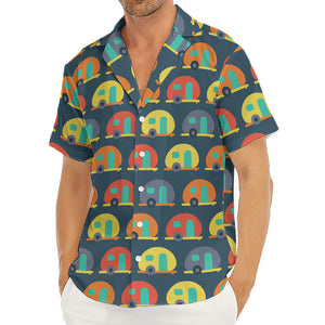 Camping Van Pattern Print Men's Deep V-Neck Shirt