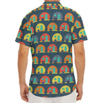 Camping Van Pattern Print Men's Deep V-Neck Shirt