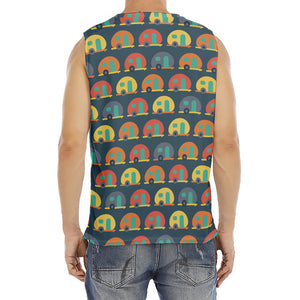 Camping Van Pattern Print Men's Fitness Tank Top