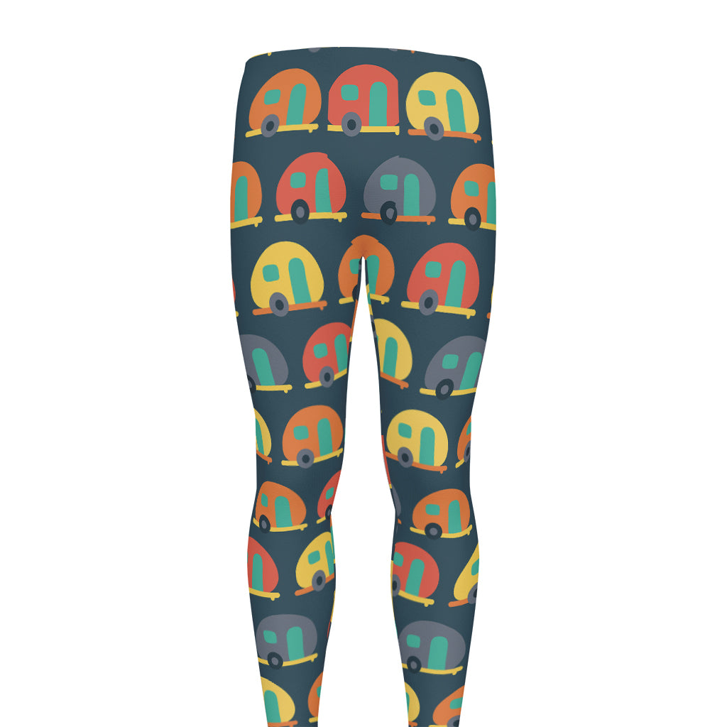 Camping Van Pattern Print Men's leggings