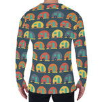 Camping Van Pattern Print Men's Long Sleeve T-Shirt