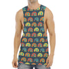 Camping Van Pattern Print Men's Muscle Tank Top