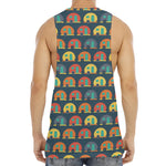 Camping Van Pattern Print Men's Muscle Tank Top