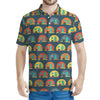 Camping Van Pattern Print Men's Polo Shirt