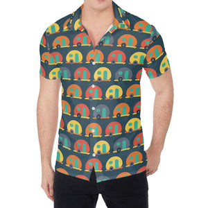 Camping Van Pattern Print Men's Shirt