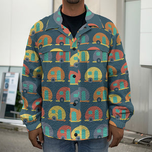 Camping Van Pattern Print Men's Shirt Jacket