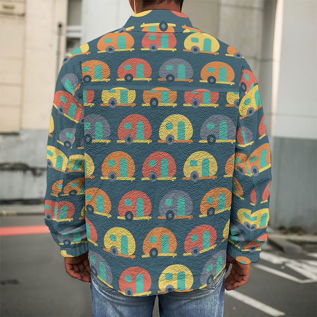 Camping Van Pattern Print Men's Shirt Jacket