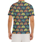 Camping Van Pattern Print Men's Short Sleeve Rash Guard