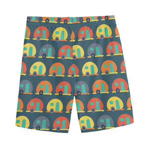 Camping Van Pattern Print Men's Sports Shorts