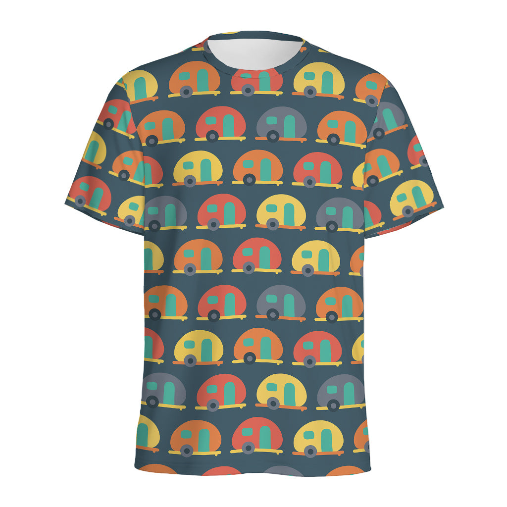 Camping Van Pattern Print Men's Sports T-Shirt