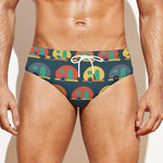 Camping Van Pattern Print Men's Swim Briefs