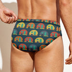 Camping Van Pattern Print Men's Swim Briefs