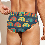 Camping Van Pattern Print Men's Swim Briefs