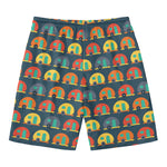 Camping Van Pattern Print Men's Swim Trunks