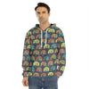 Camping Van Pattern Print Men's Velvet Pullover Hoodie