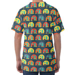 Camping Van Pattern Print Men's Velvet T-Shirt