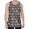 Camping Van Pattern Print Men's Velvet Tank Top