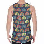 Camping Van Pattern Print Men's Velvet Tank Top