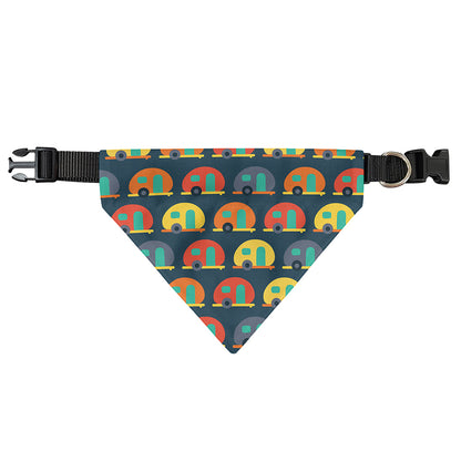 Camping Van Pattern Print Over The Collar Dog Bandana