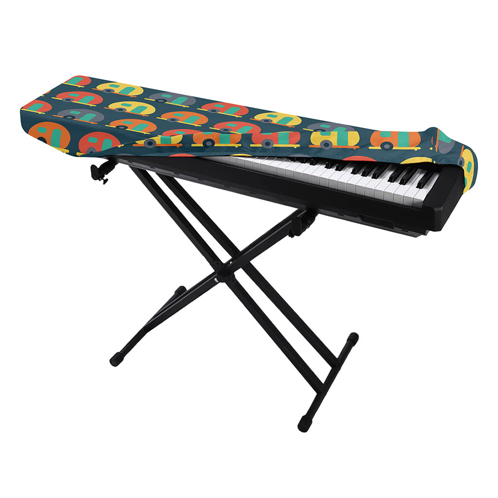 Camping Van Pattern Print Piano Keyboard Cover