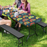 Camping Van Pattern Print Picnic Table Cover