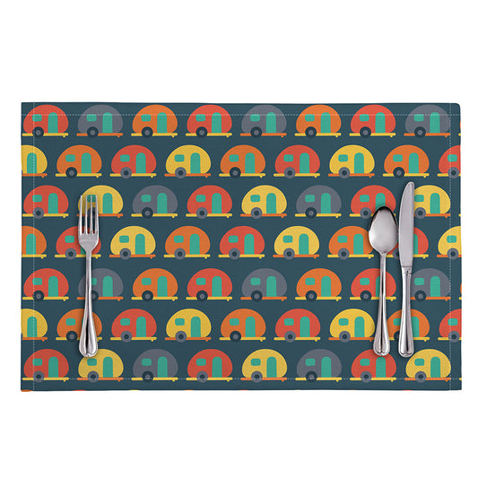 Camping Van Pattern Print Placemat