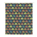 Camping Van Pattern Print Polyester Shower Curtain
