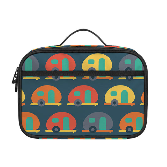 Camping Van Pattern Print Portable Lunch Bag