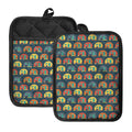 Camping Van Pattern Print Pot Holders With Pocket