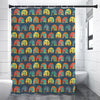 Camping Van Pattern Print Premium Shower Curtain