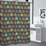 Camping Van Pattern Print Premium Shower Curtain