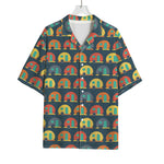 Camping Van Pattern Print Rayon Hawaiian Shirt