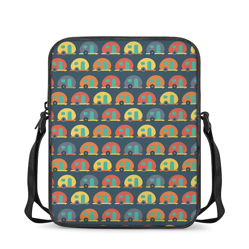 Camping Van Pattern Print Rectangular Crossbody Bag