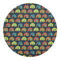 Camping Van Pattern Print Round Blanket