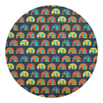 Camping Van Pattern Print Round Blanket